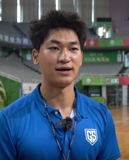 Street interview on the basketball court